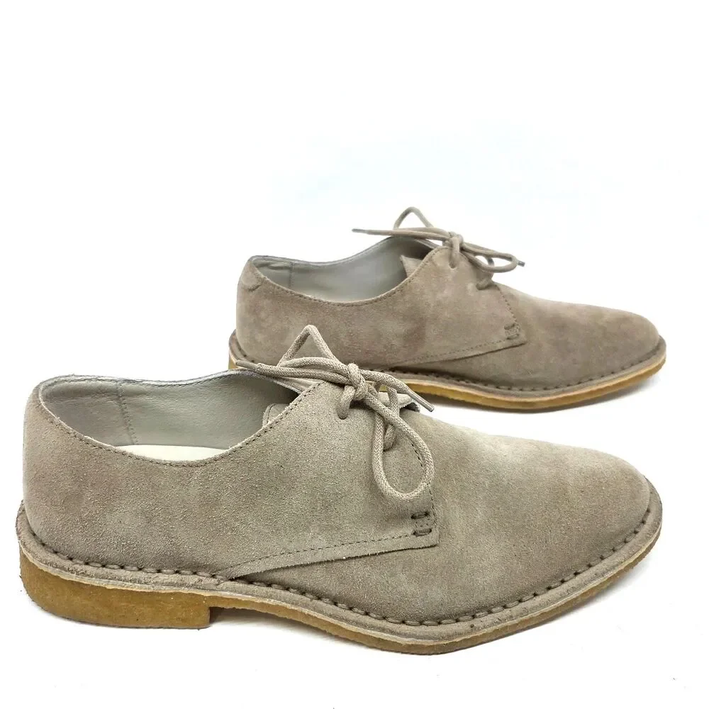 Clarks Originals Italy Womens 23066 Sand Suede Crepe Sole Derbys Size US 8.5 M